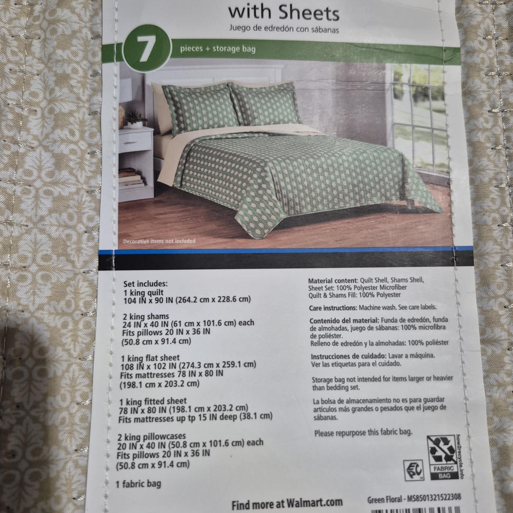 Mainstays King Sz Sheet Set